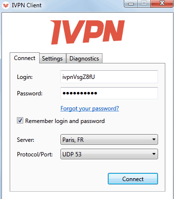 ivpn program arayüzü