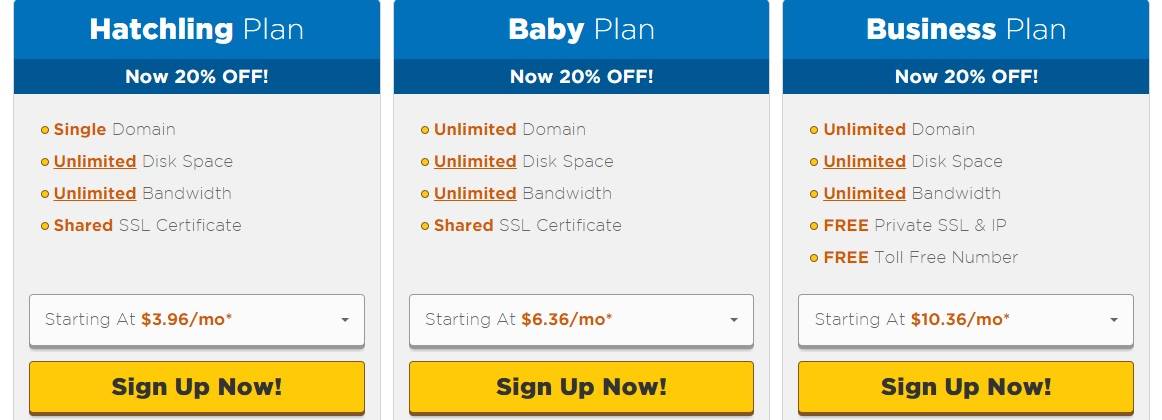 hostgator kupon planları