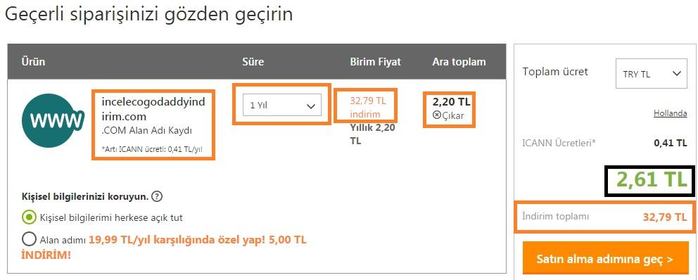 godaddy alan adı indirim kupon kodu 