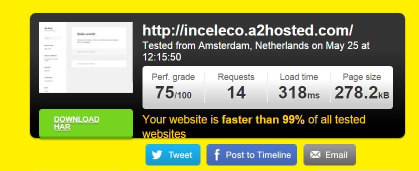 a2hosting performans denemeleri