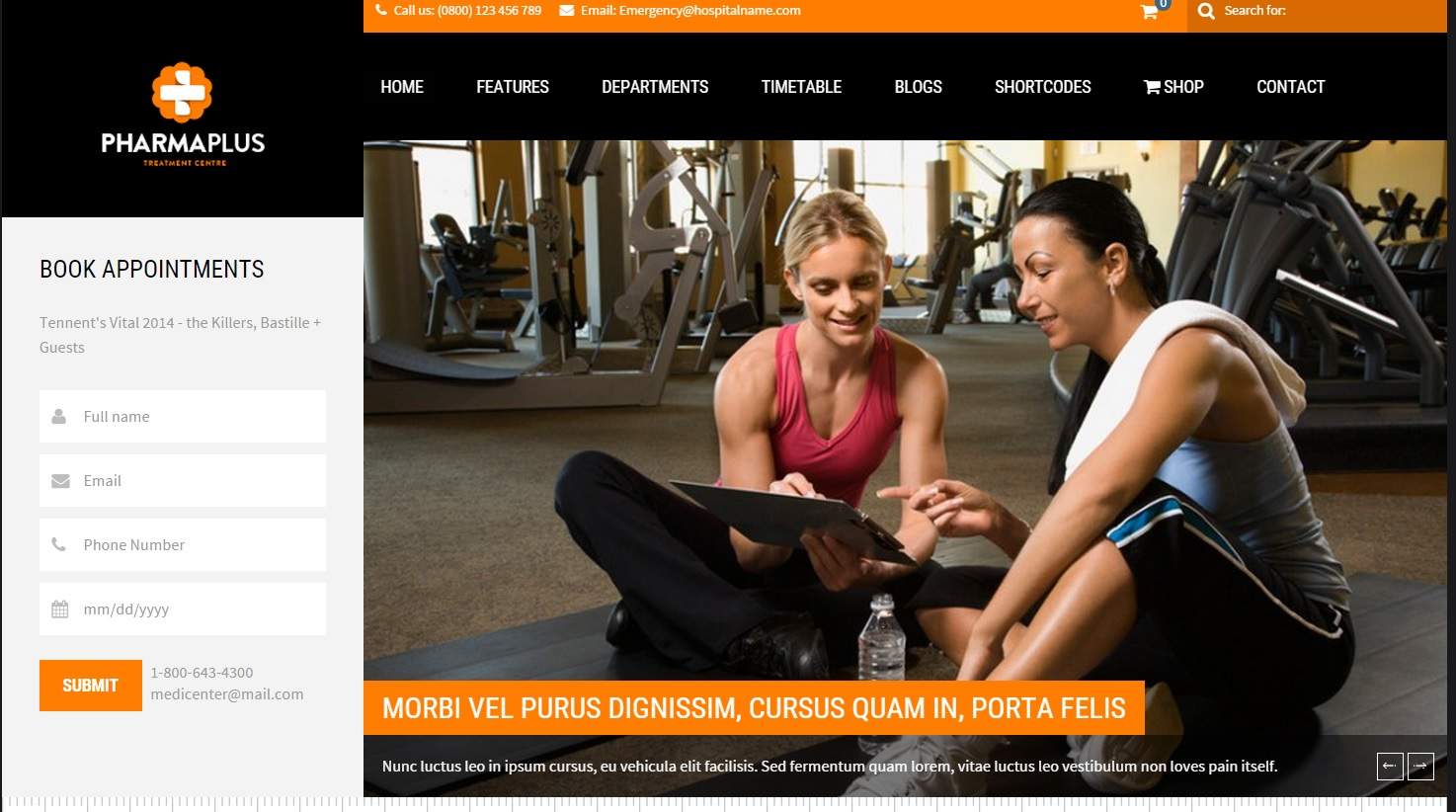 pharma gym wordpress spor temasi