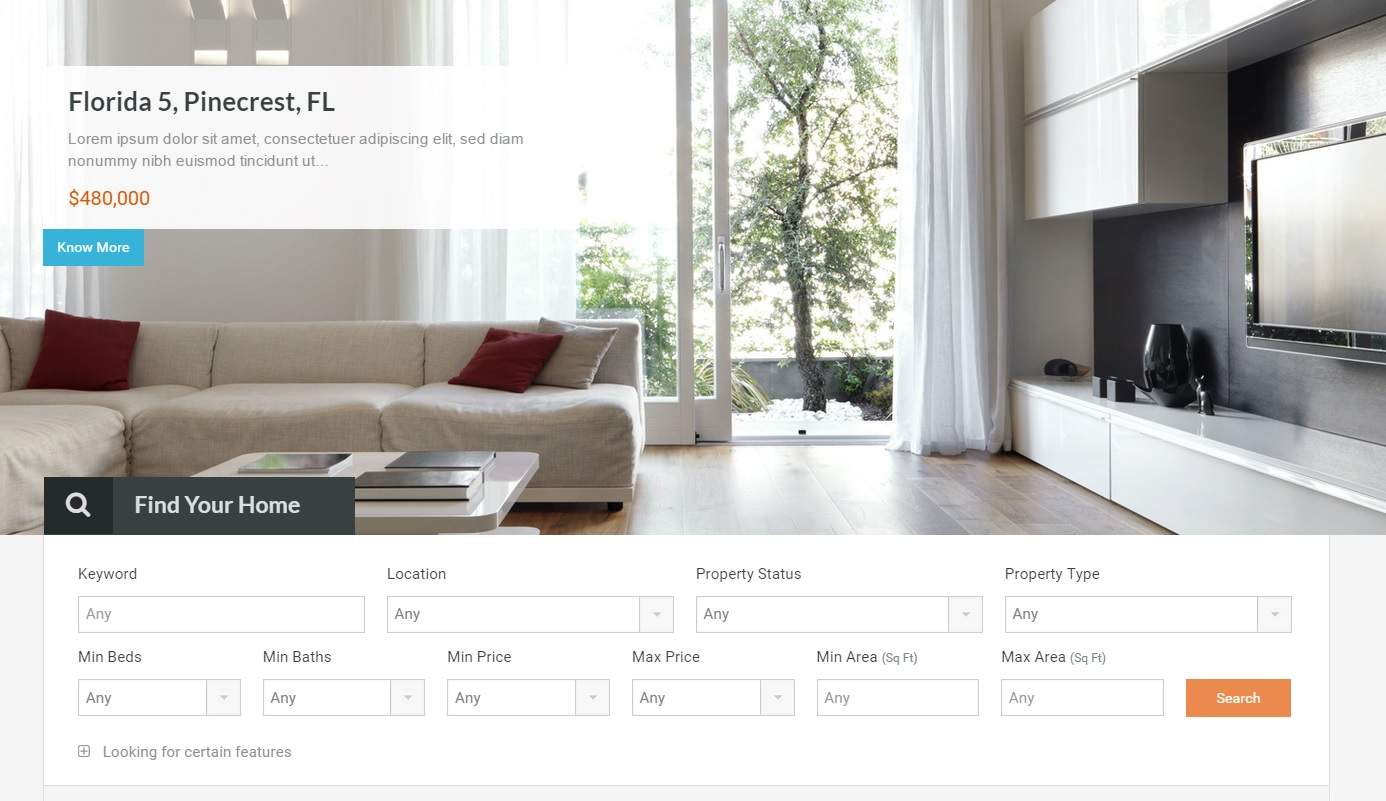 Wordpress emlak teması real homes