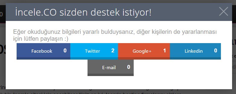 wordpress pop up paylaşım