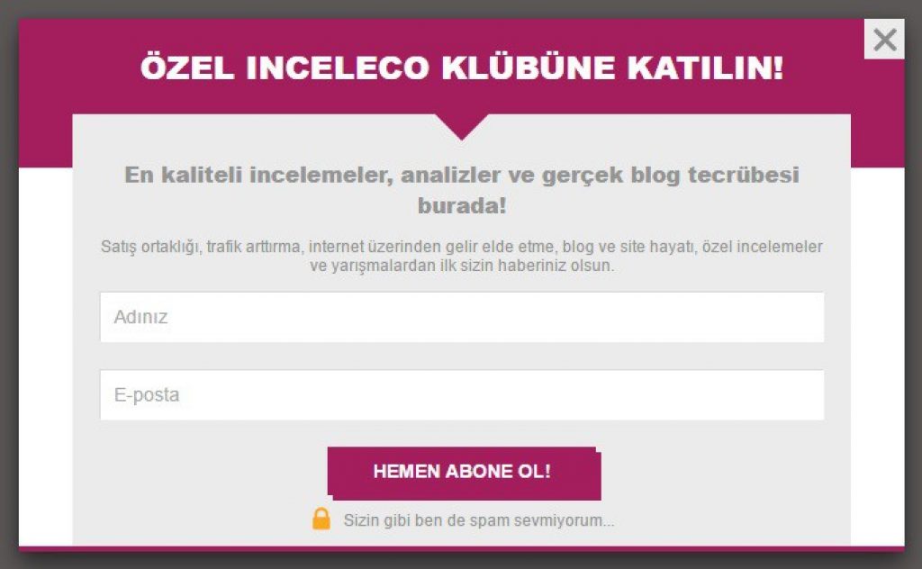 satış ortaklığı siteleri için pop up eklentisi