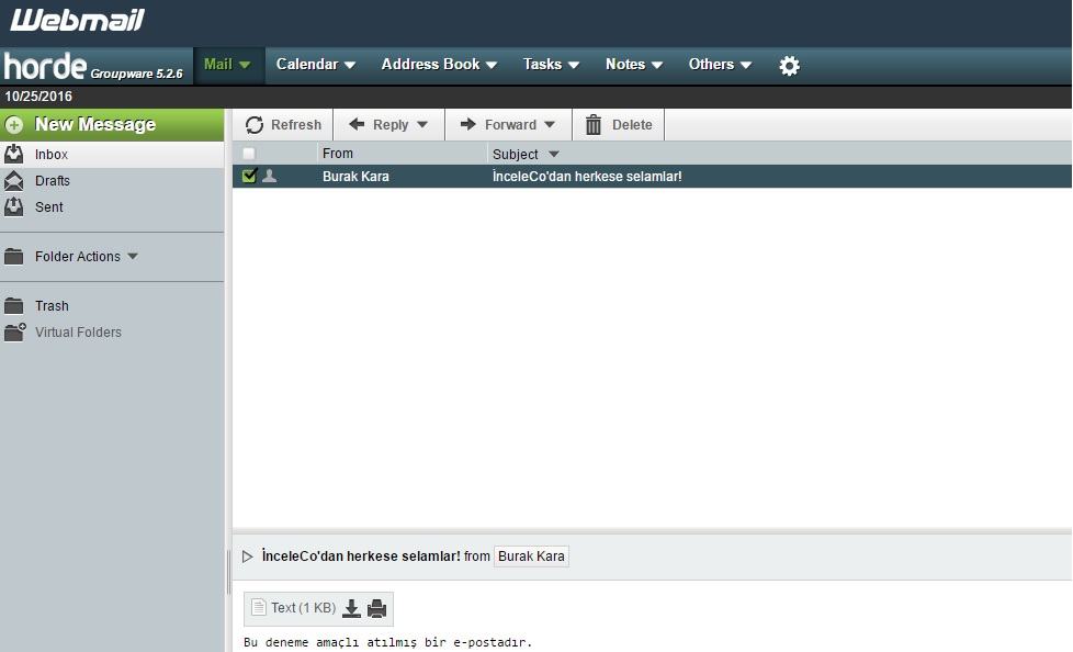 cpanel horde email yönetim paneli