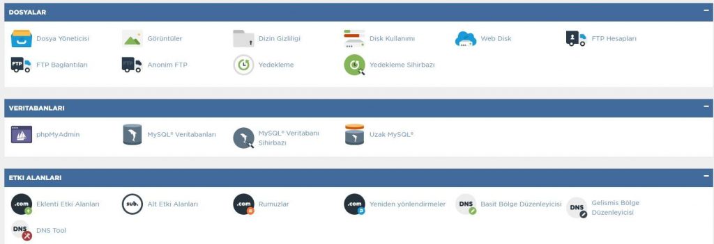 hostgator cpanel hosting arayüz bilgileri